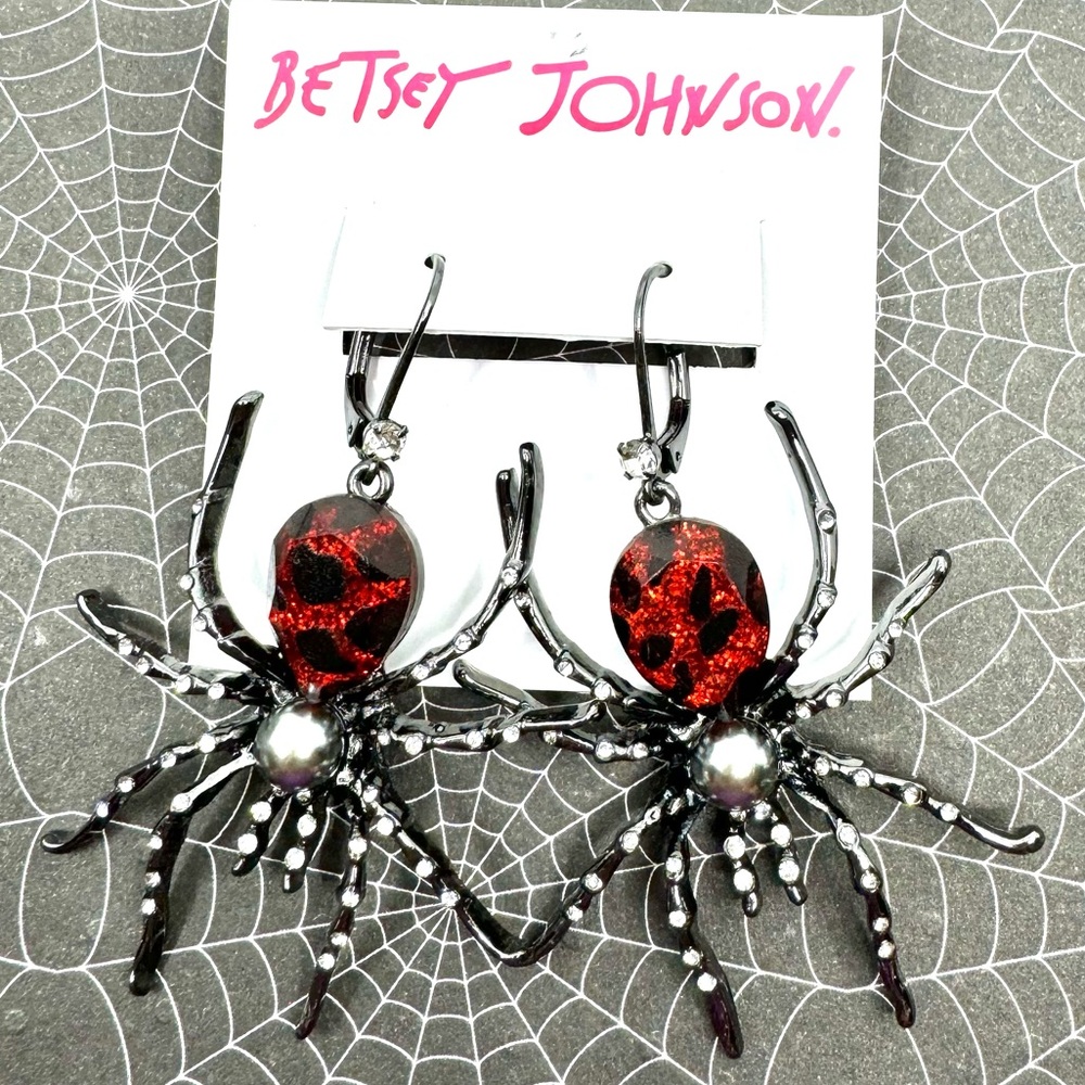 Betsey Johnson ‘Glampire’ Spider Statement Earrings  NWT!